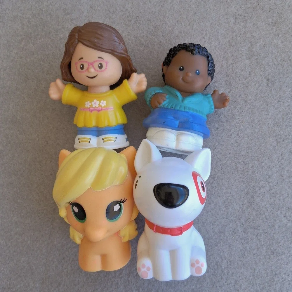Fisher-Price Little People Target Bullseye Dog Mascot Lot 3 Figures + Playskool